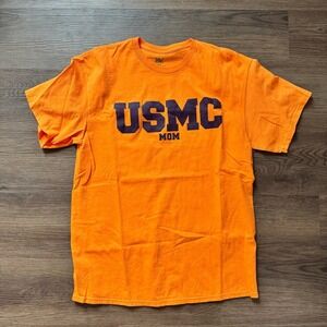 USMC Mom‎ T Shirt Orange MV Sport US Marine Corps Patriotic Shirt